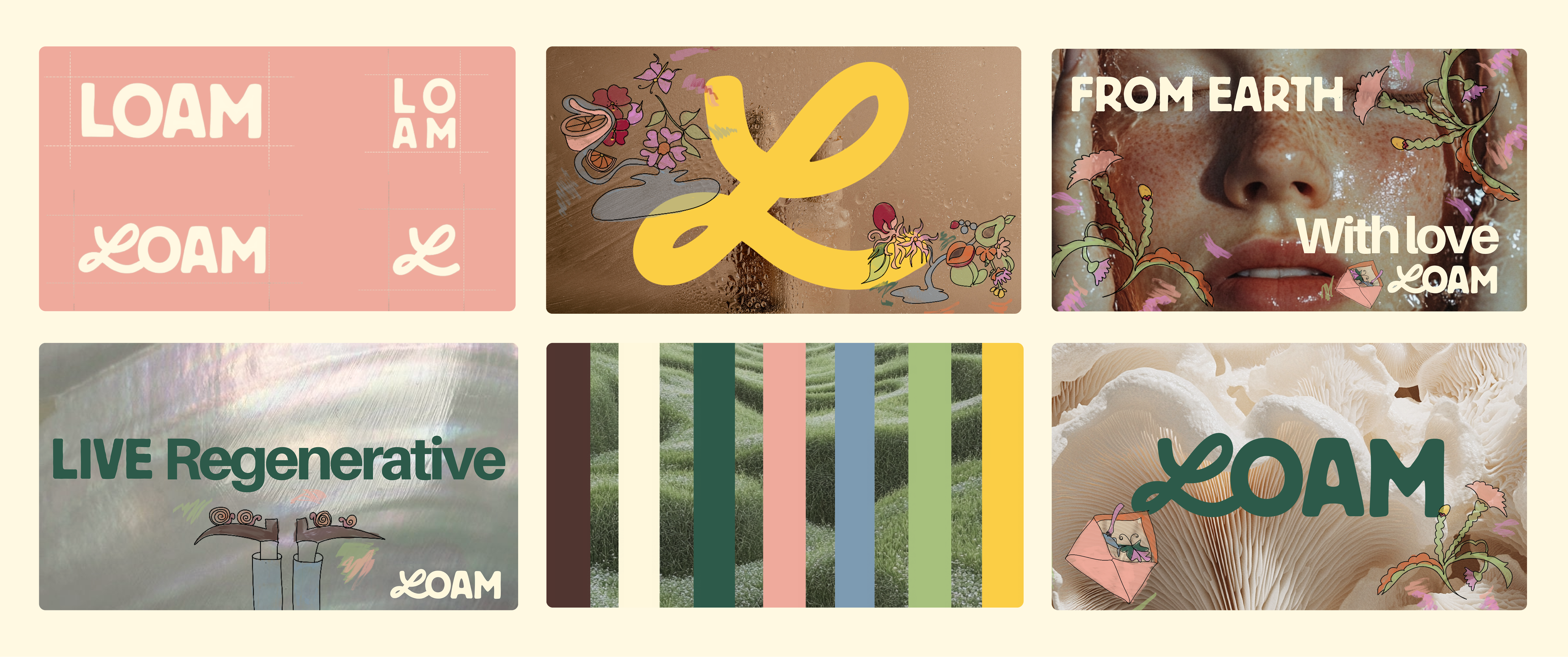 Loam brand system: logo, color, and motifs